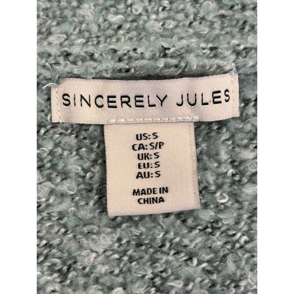 Sincerely Jules Multi Color Patchwork Knit‎ Cardigan Sweater Womens Small Boho